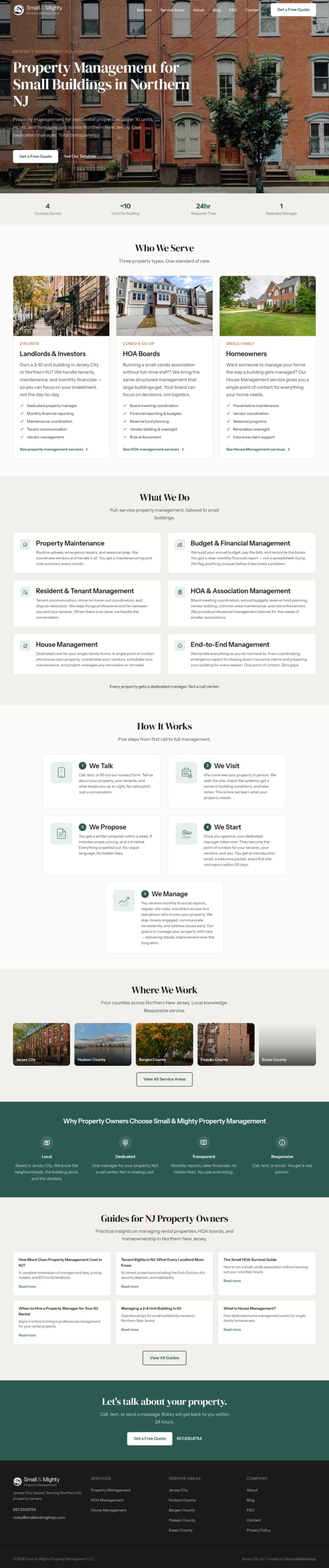 Small & Mighty, website built by the team